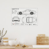 Corvette technische Konstruktion Poster (Küche)