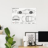 Corvette technische Konstruktion Poster (Heimbüro)