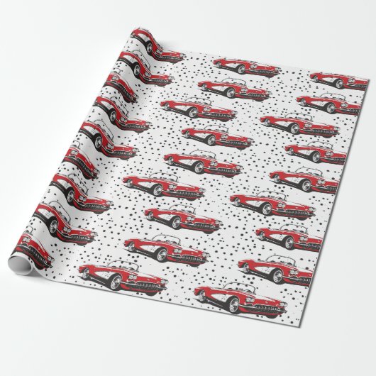 Corvette Wrapping Paper Geschenkpapier (Ungerollt)