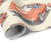 Corvette Wrapping Paper Geschenkpapier (Rolleneckpunkt)