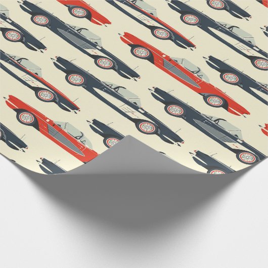 Corvette Wrapping Paper Geschenkpapier (Ecke)