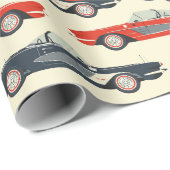 Corvette Wrapping Paper Geschenkpapier (Rolleneckpunkt)