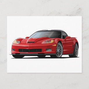 Corvette ZR1 Red Car Postkarte