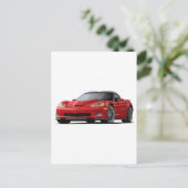 Corvette ZR1 Red Car Postkarte (Stehend Vorderseite)