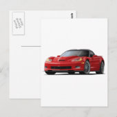 Corvette ZR1 Red Car Postkarte (Vorne/Hinten)