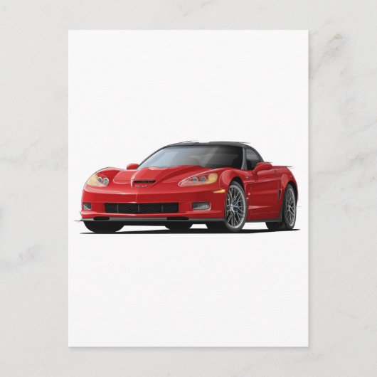 Corvette ZR1 Red Car Postkarte (Vorderseite)