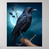 Corvid Crows Bird Nature Moonlight Poster (Vorne)