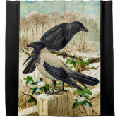 Corvids - Blackbird Raven Duschvorhang (Vorderseite)