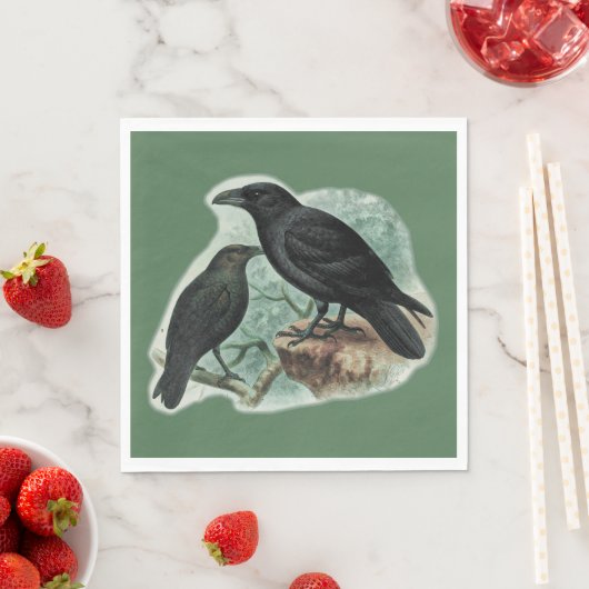 Corvids - Blackbird Raven Serviette (Beispiel)