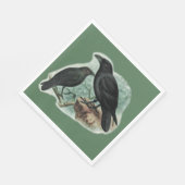 Corvids - Blackbird Raven Serviette (Ecke)