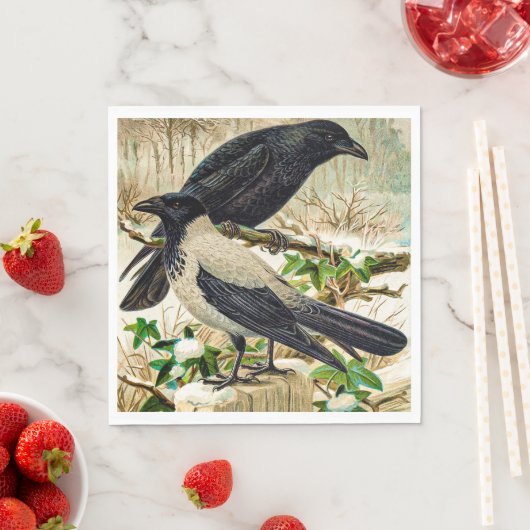 Corvids - Blackbird Raven Serviette (Beispiel)