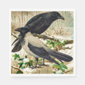 Corvids - Blackbird Raven Serviette (Vorderseite)