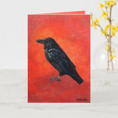 Corvus Corax Grußkarte Karte (Gelbe Blume)