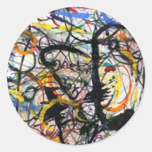 Corvus (Crow) Abstrakt Jeff Hankamer Artjunkhaus Runder Aufkleber