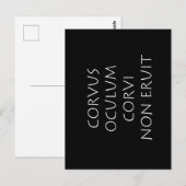 Corvus oculum corvi non eruit postkarte (Vorne/Hinten)