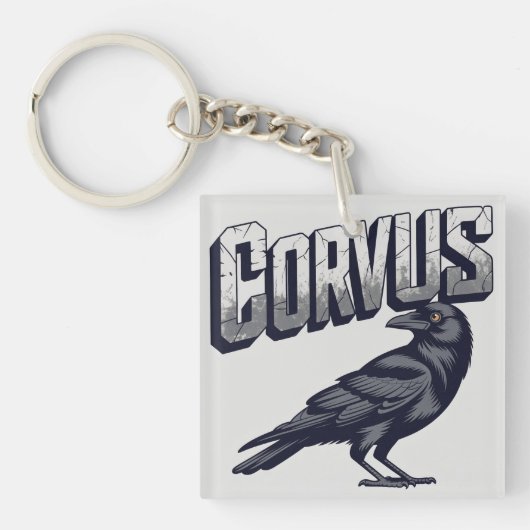 Corvus Raben Maskottchen Grafik Schlüsselanhänger (Vorderseite)