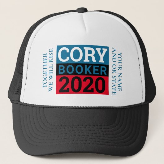 Cory Booker 2020 personalisierte ABSTIMMUNG Waren Truckerkappe (Vorderseite)