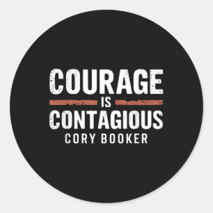 Cory Booker Courage ist ansteckend Zitat politisch Runder Aufkleber
