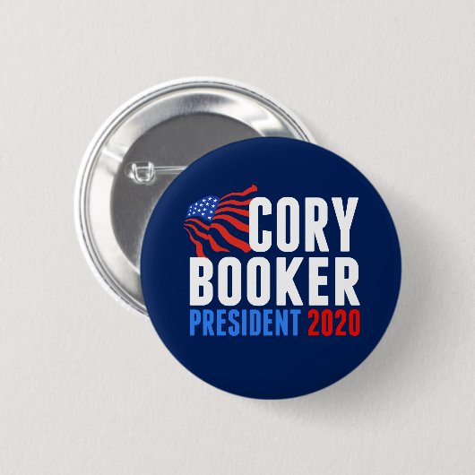 Cory Booker für Präsident 2020 Button (Vorne & Hinten)