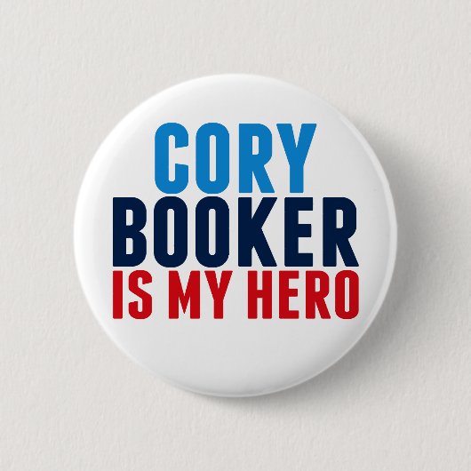 Cory Booker ist mein Held Button (Vorderseite)