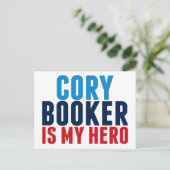Cory Booker ist mein Held Postkarte (Stehend Vorderseite)