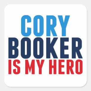 Cory Booker ist mein Held Quadratischer Aufkleber