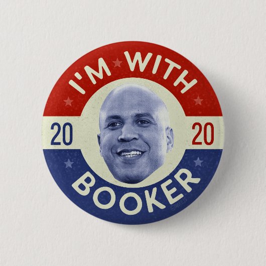 Cory Booker Präsident 2020 Foto Retro Button (Vorderseite)