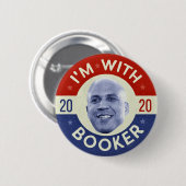 Cory Booker Präsident 2020 Foto Retro Button (Vorne & Hinten)