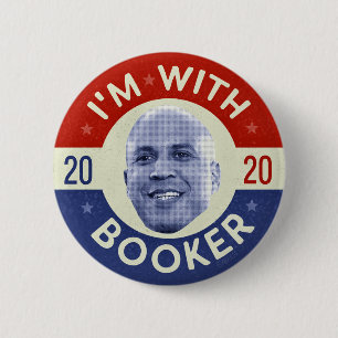 Cory Booker Präsident 2020 Foto Retro Button