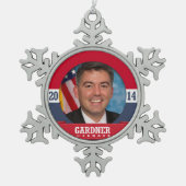 CORY GARDNER KAMPAGNE SCHNEEFLOCKEN Zinn-Ornament (Vorderseite)