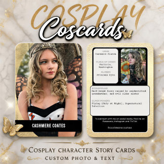 Coscards | Kundenspezifische Cosplay-Karten Visitenkarte