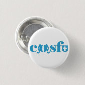 Cosfu - schlichtes weißes Logo Button (Vorne & Hinten)