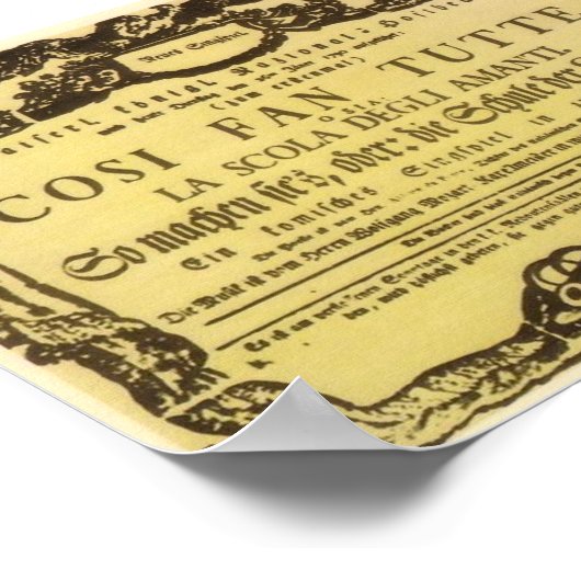 Così fan tutte 1790 - Amadeus Mozart Poster (Ecke)