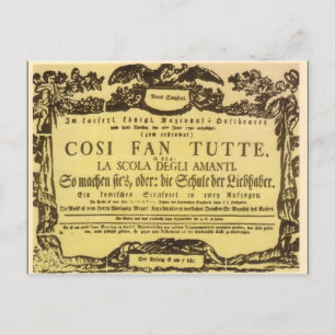 Così Fan Tutte Playbill (Mozart) Postkarte