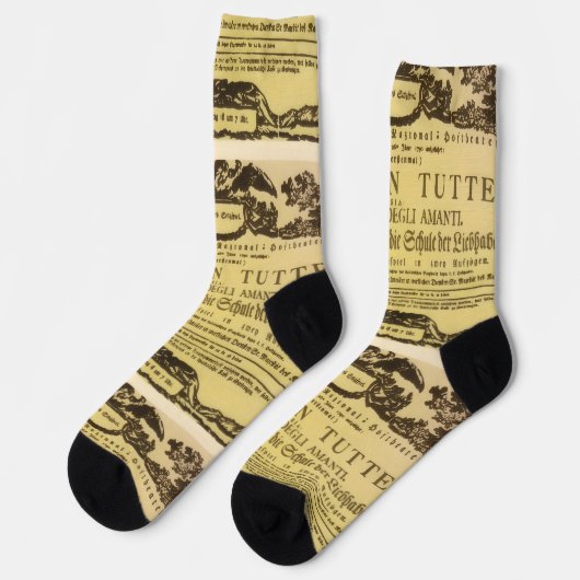 Così Fan Tutte Playbill (Mozart) Socken (Linkes Detail)