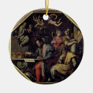 Cosimo I de Medici (1519-74) die conques planend Keramikornament