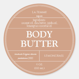 Cosmetic-Label für Clay und White Boho Runder Aufkleber