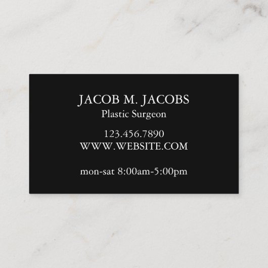 Cosmetic Medical Wellness-Center Business Card Pla Visitenkarte (Rückseite)