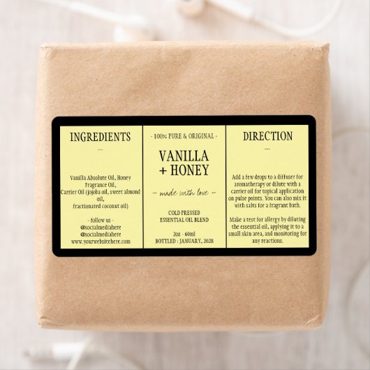 Cosmetic Vanilla Honey Zutaten gelb (Insitu)