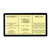 Cosmetic Vanilla Honey Zutaten gelb (Vorne)