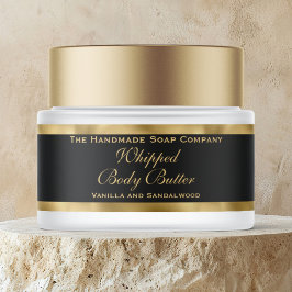 Cosmetics Body Butter Gold Foil and Black Jar