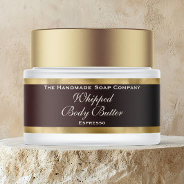 Cosmetics Body Butter Gold Foil & Brown Jar