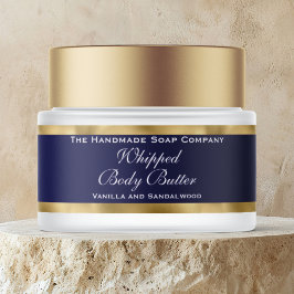 Cosmetics Body Butter Gold & Navy Blue Jar