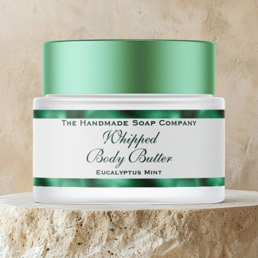 Cosmetics Body Butter Green Foil & White Jar 