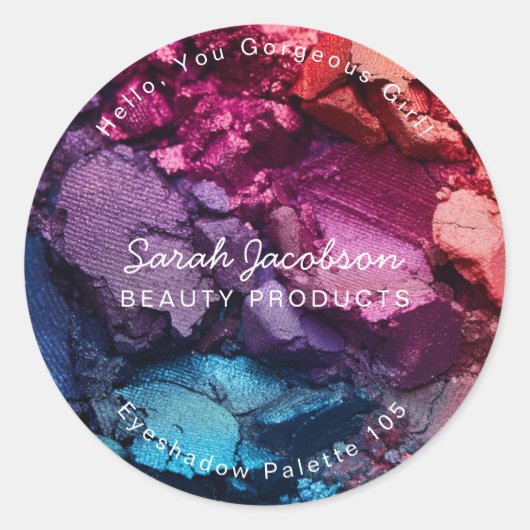 Cosmetics Make-Up Beauty Products Labels Runder Aufkleber (Vorderseite)