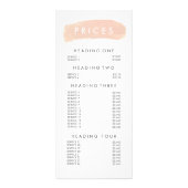 Cosmetics Schönheitspreisliste zusammenstellen Werbekarte (Vorne)