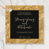 Cosmetikmarke für Schwarz und Gold Glitzer Geschenkanhänger (Vorderseite)