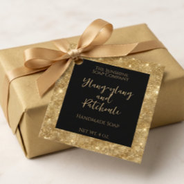 Cosmetikmarke für Schwarz und Gold Glitzer Geschenkanhänger