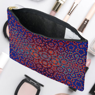 Cosmetiktüte mit feinem Blau und Rot-Muster Zubehörtasche