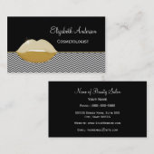 Cosmetologe der Luxusklasse Schwarz und Gold Chic  Visitenkarte (Vorne/Hinten)